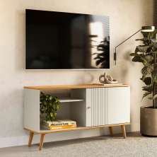 Rack de TV até 55 Polegadas Biella com 1 Porta - Nature / Off White