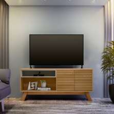 Rack de TV até 70 Polegadas Andria com 2 Portas - Nature / Off White