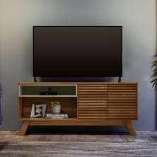 Rack de TV até 70 Polegadas Andria com 2 Portas - Nature / Off White
