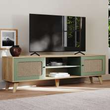 Rack para TV Até 55 Polegadas Erice com 2 Porta e Pés - Carvalho / Menta