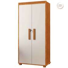 Armário Multiuso 5 Prateleiras 2 Pts c/ Chave 100% MDF Apollo Nature/Off White