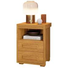 Mesa de Cabeceira Pés Madeira 2 Gavetas Tóquio 100% MDF Cinamomo