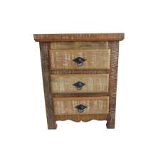 Mesa de Cabeceira Tiffany Em Madeira De Demolição - Cód 1720