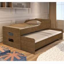 Cama com Auxiliar Veneza Castanho com Colchão