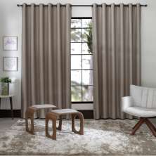 Cortina com Ilhós Blackout Peggy 260x540 cm Bege Escuro