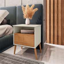 Mesa de Cabeceira Retro Liverpool  Off White Naturalle