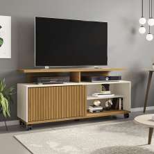Rack para TV Zagrebe Cinomomo Of White Ripado