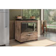 Balcão Para Cooktop E Forno  5 Bocas 1 Porta Albânia Castani Bela Casa