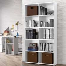 Estante para Livros Holanda Branco 10 Nichos Bela Casa