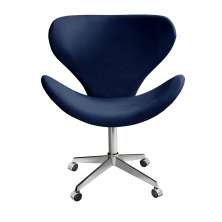 Cadeira de Escritório Ísis Giratória Com Rodízio - Suede Azul