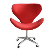 Cadeira de Escritório Ísis Giratória Com Rodízio - Suede Vermelho