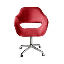 Cadeira de Escritório Secretária Giratória Zara - Suede Vermelho