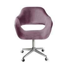 Cadeira de Escritório Secretária Giratória Zara - Veludo Roxo