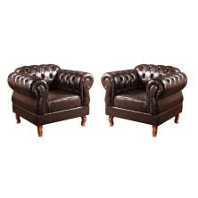 Conjunto 2 Poltronas Duquesa 1 Lugar Chesterfield Capitonê - Café