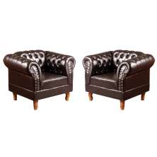 Conjunto De 2 Poltronas Dom Pedro Chesterfield Capitonê - Couríssimo Café