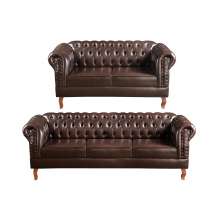 Conjunto De Sofás 2 E 3 Lugares Chesterfield Dom Pedro - Couríssimo Café
