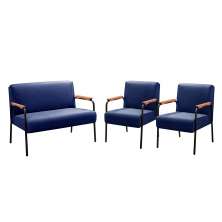 Conjunto Namoradeira 2 Lugares E 2 Poltronas Decorativas Jade - Suede Azul