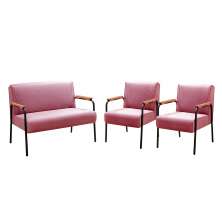 Conjunto Namoradeira 2 Lugares E 2 Poltronas Decorativas Jade - Suede Rosa