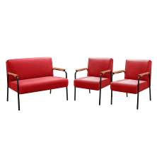 Conjunto Namoradeira 2 Lugares E 2 Poltronas Decorativas Jade - Suede Vermelho
