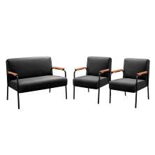 Conjunto Namoradeira 2 Lugares E 2 Poltronas Decorativas Jade - Veludo Preto