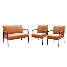 Conjunto Namoradeira 2 Lugares E 2 Poltronas Decorativas Jade - Veludo Terracota