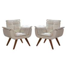 Kit 02 Poltronas Bella Opala - Suede Bege