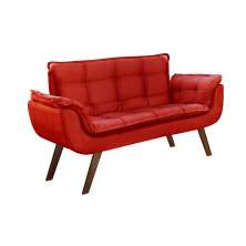 Namoradeira Opala 2 Lugares - Suede Vermelho