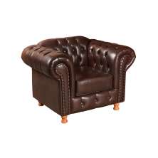 Poltrona Chesterfield Capitonê Luís Xv Com Molas - Couríssimo Marrom