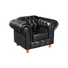 Poltrona Chesterfield Capitonê Luís Xv Com Molas - Couríssimo Preto
