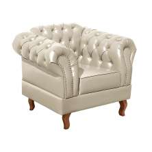 Poltrona Chesterfield Duque Dom Pedro Com Capitonê - Bege