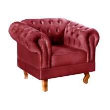 Poltrona Chesterfield Duque Dom Pedro Com Capitonê - Bordô Bordeaux