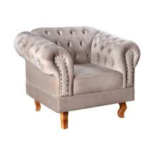 Poltrona Chesterfield Duque Dom Pedro Com Capitonê - Capuccino