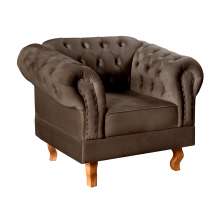 Poltrona Chesterfield Duque Dom Pedro Com Capitonê - Marrom