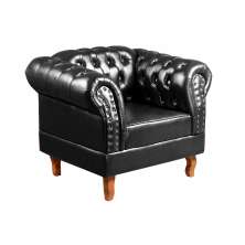 Poltrona Chesterfield Duque Dom Pedro Com Capitonê - Preto