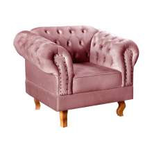 Poltrona Chesterfield Duque Dom Pedro Com Capitonê - Rosê