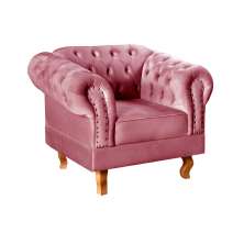 Poltrona Chesterfield Duque Dom Pedro Com Capitonê - Rosa
