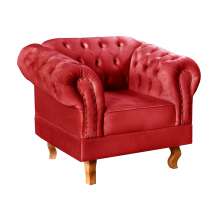 Poltrona Chesterfield Duque Dom Pedro Com Capitonê - Vermelho