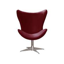 Poltrona Decorativa Alice Egg Lisa Base Giratória De Alumínio - Suede Bordô
