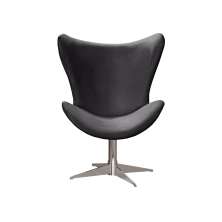 Poltrona Decorativa Alice Egg Lisa Base Giratória De Alumínio - Suede Cinza Grafite