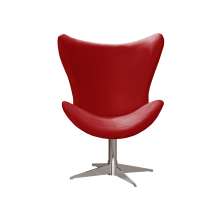 Poltrona Decorativa Alice Egg Lisa Base Giratória De Alumínio - Suede Vermelho
