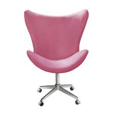 Poltrona Decorativa Alice Egg Lisa Pé Giratório Com Rodizio - Suede Rosa