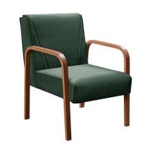 Poltrona Decorativa Anita Braço Madeira - Veludo Verde Musgo