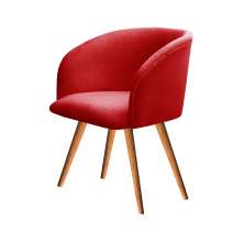 Poltrona Decorativa Atenas - Suede Vermelho