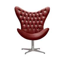 Poltrona Decorativa Egg Capitonê Com Strass Pé Giratório Alumínio - Suede Bordô