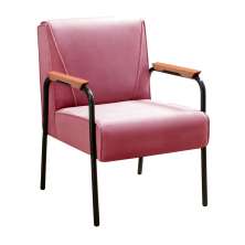 Poltrona Decorativa Jade Braço Fixo Preto - Suede Rosa