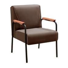 Poltrona Decorativa Jade Braço Fixo Preto - Veludo Marrom