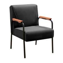 Poltrona Decorativa Jade Braço Fixo Preto - Veludo Preto
