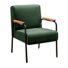 Poltrona Decorativa Jade Braço Fixo Preto - Veludo Verde
