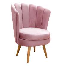 Poltrona Decorativa Pétala Pés Palito - Veludo Rosê