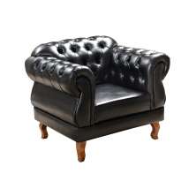 Poltrona Duquesa 1 Lugar Chesterfield Clássica Capitonê - Preto